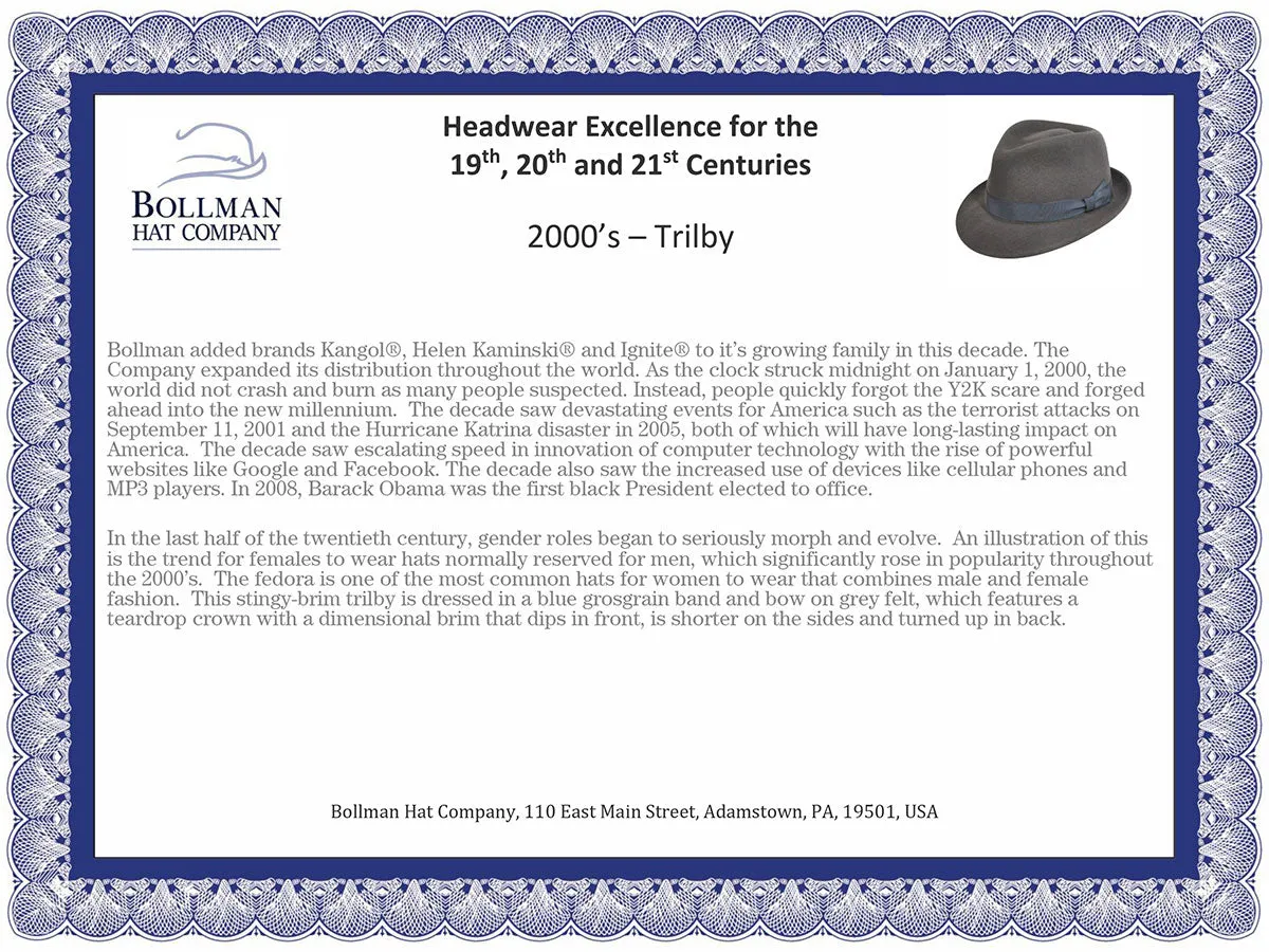 2000s Bollman Heritage Collection Trilby