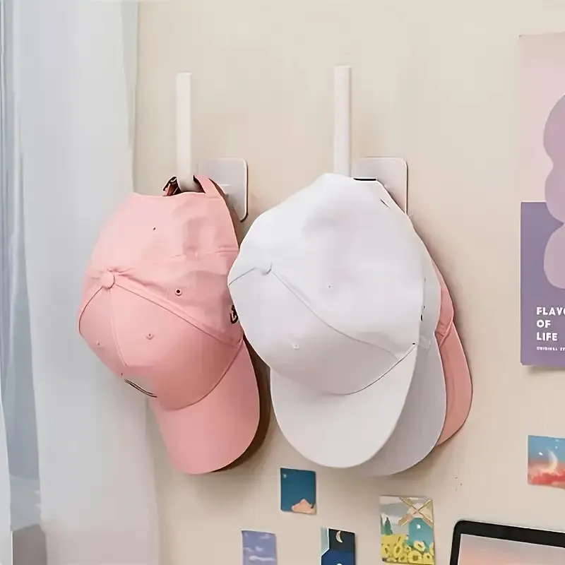4-Pack: Wall Hat Rack, L-Shaped Storage Rack with Strong Adhesive
