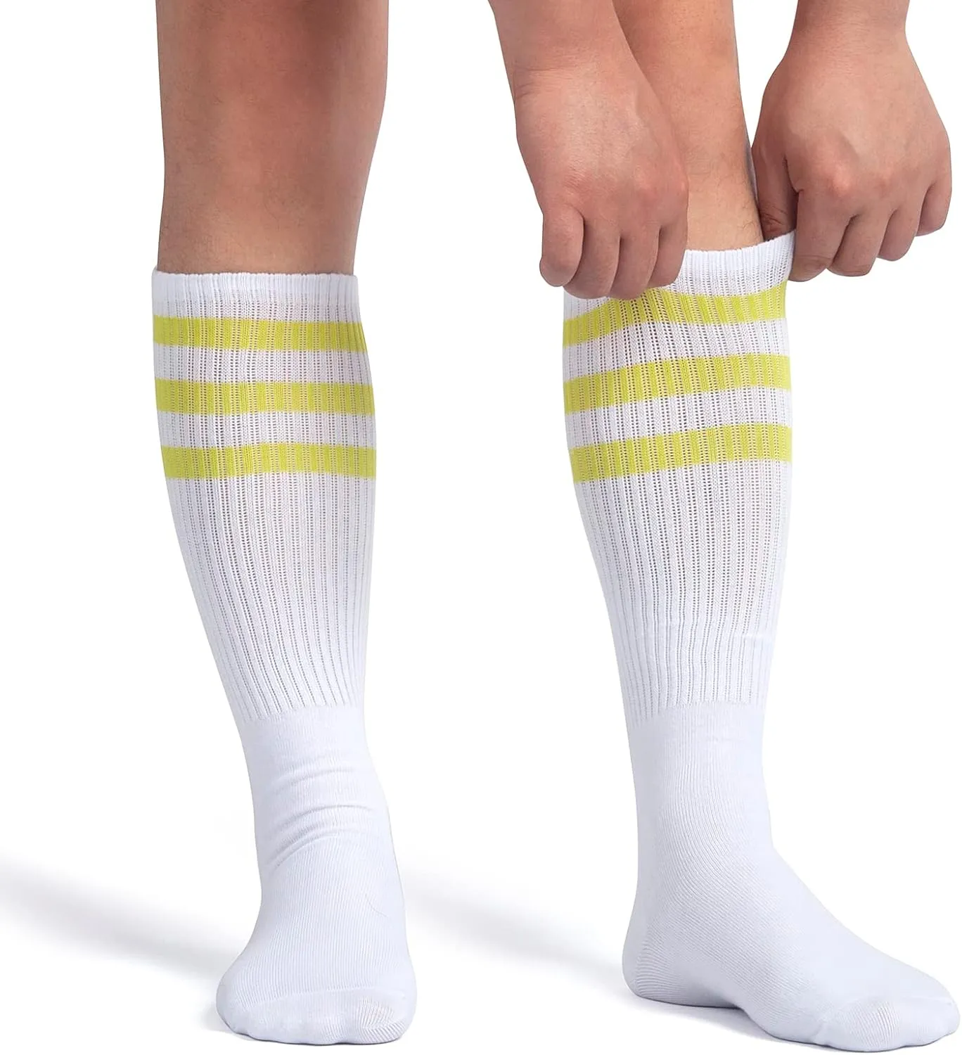 5 Piece Sweatbands Striped Socks Set Sports Headband Wristbands High Tube Socks