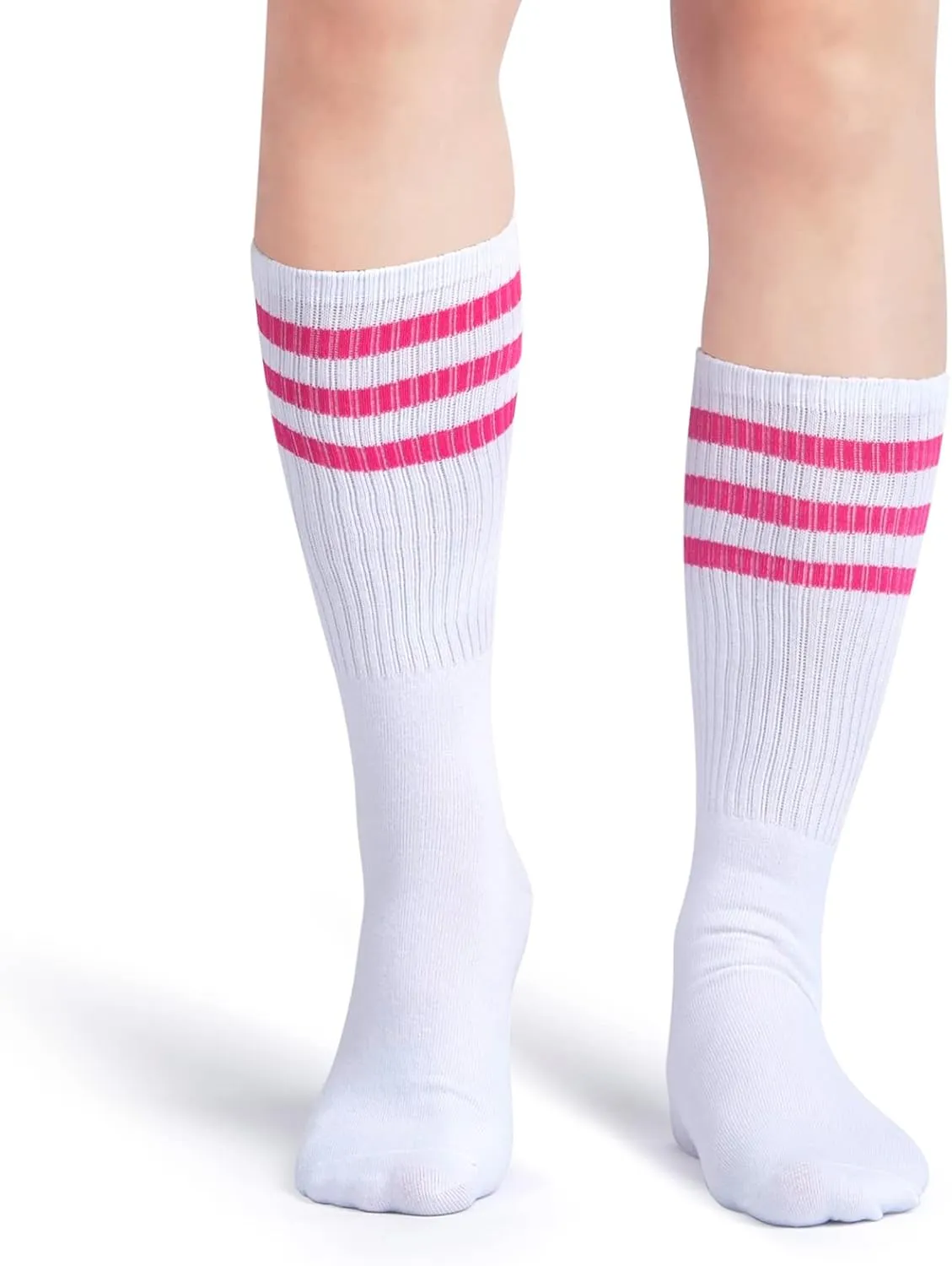 5 Piece Sweatbands Striped Socks Set Sports Headband Wristbands High Tube Socks