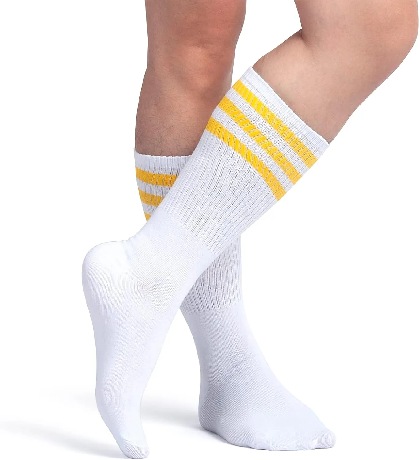 5 Piece Sweatbands Striped Socks Set Sports Headband Wristbands High Tube Socks