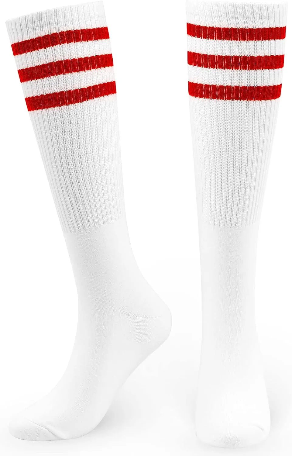 5 Piece Sweatbands Striped Socks Set Sports Headband Wristbands High Tube Socks