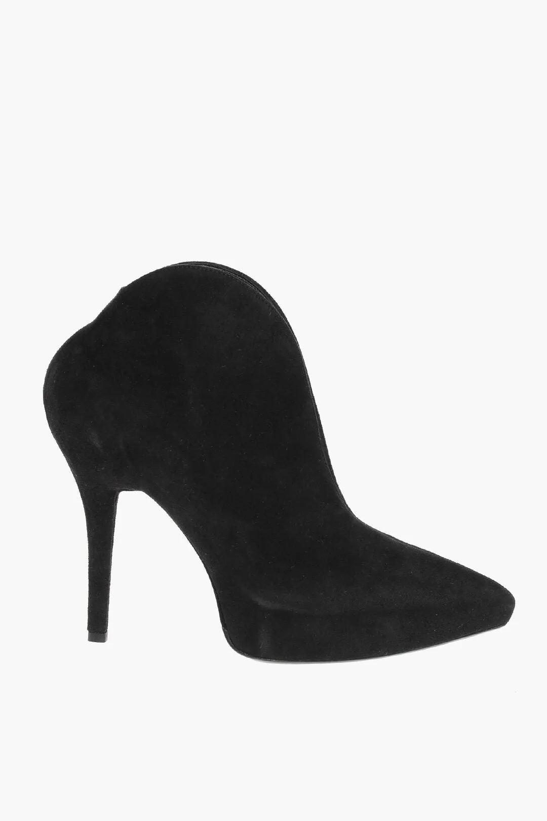 Alaia Suede Booties with Front V Design 11cm