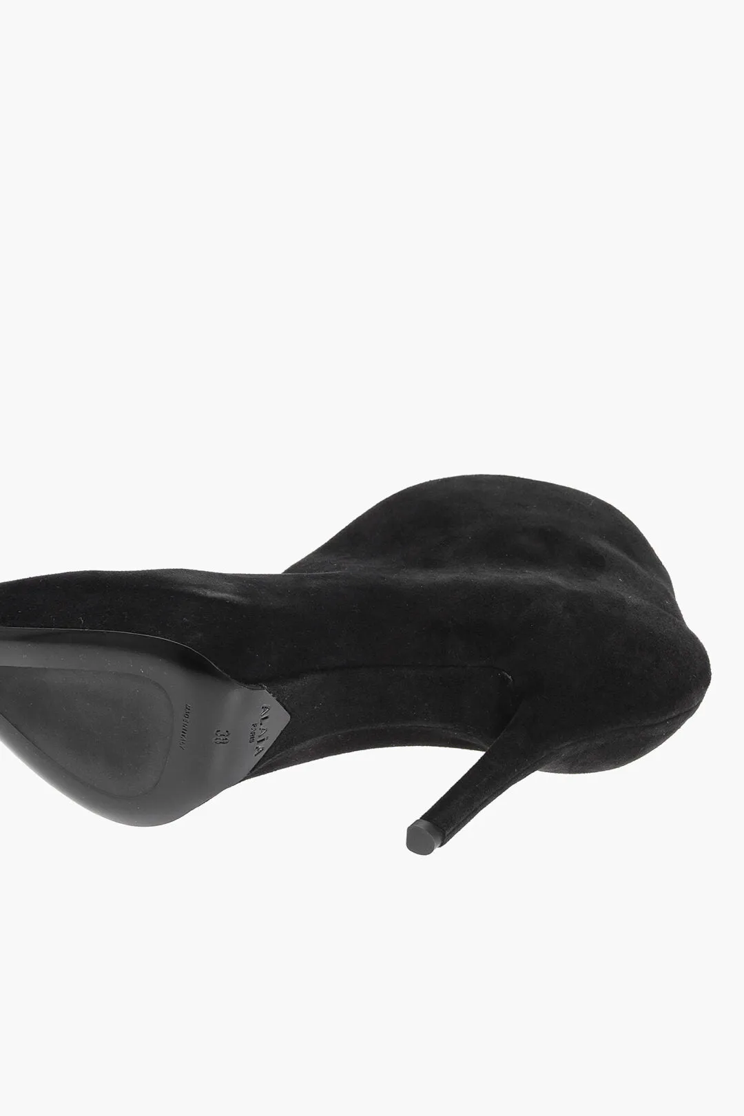 Alaia Suede Booties with Front V Design 11cm