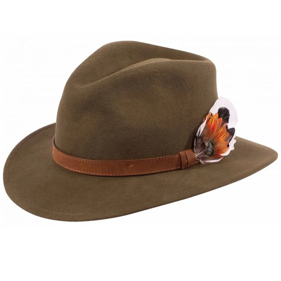 ALAN PAINE Richmond Fedora Hat - Olive