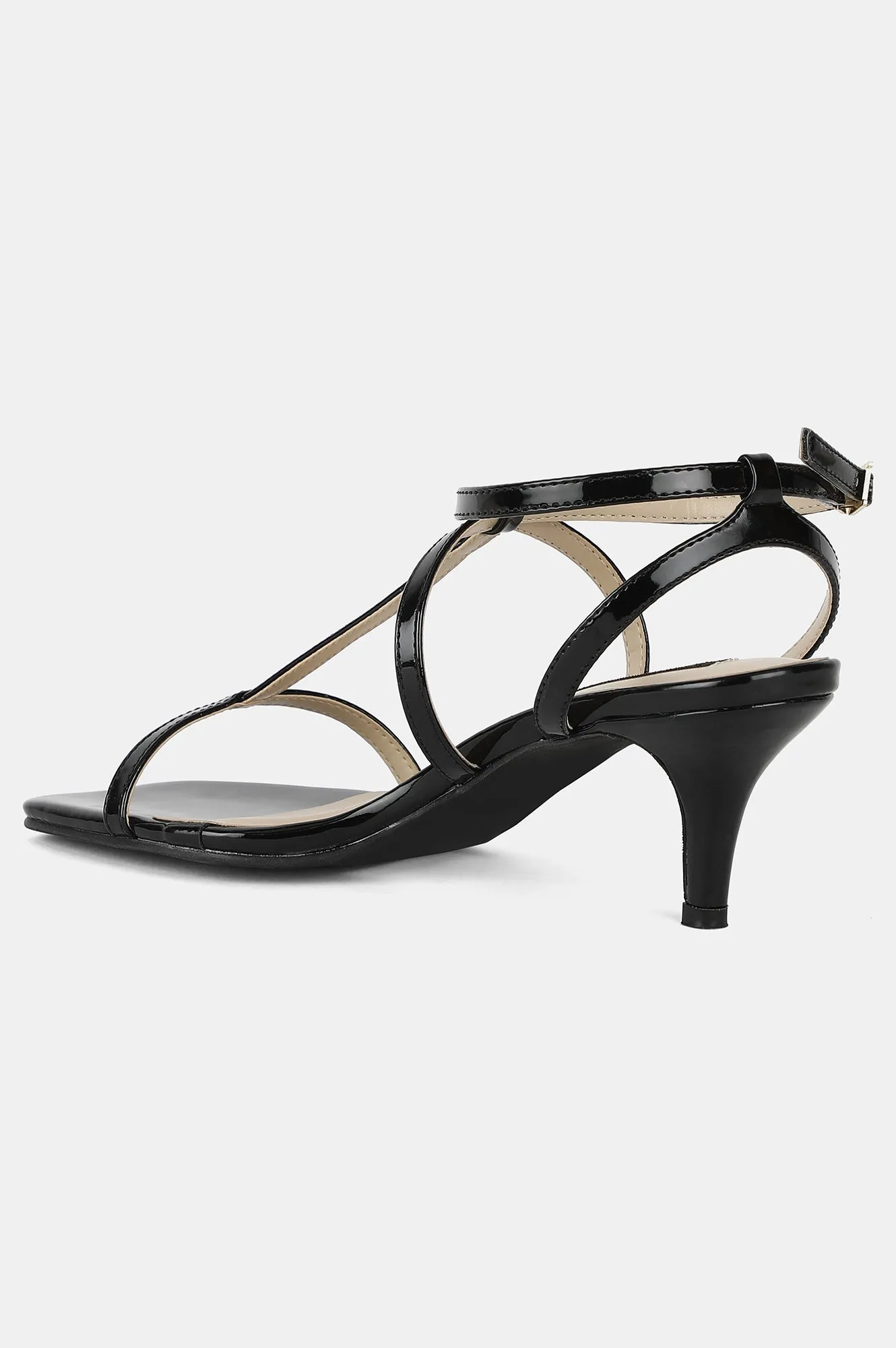 Aurelia Black Square Toe Solid Stiletto - ZFranny