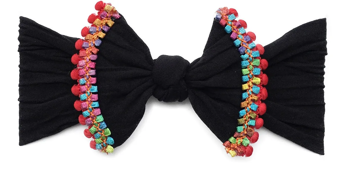 Baby Bling Cinco Trimmed Knot Headband - Black