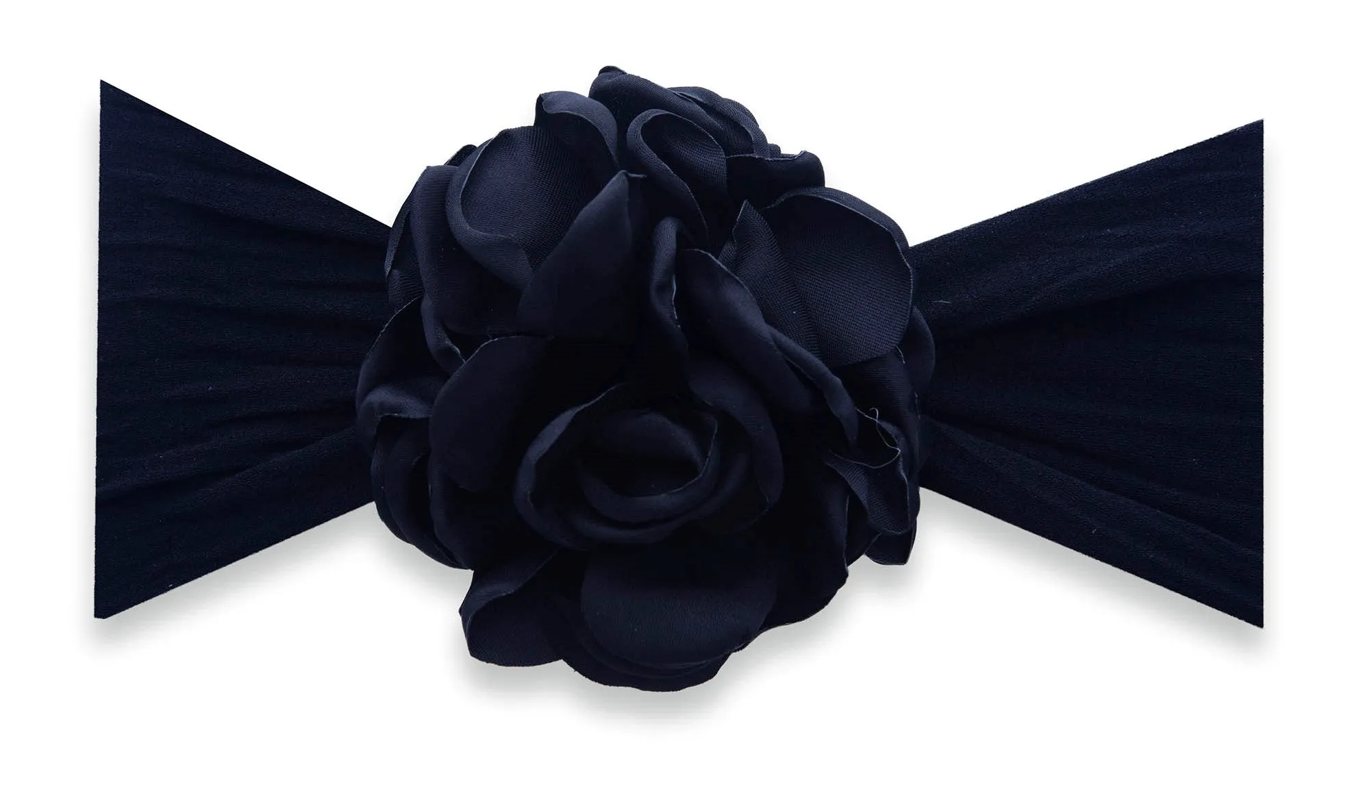 Baby Bling Silk Ruffle Flower Headband - Black