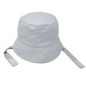 Baby Silver Cotton Bucket Hat With Chin Strap