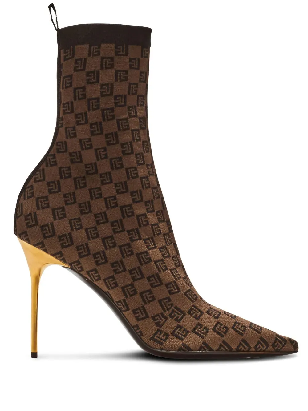 Balmain Skye 95mm monogram-jacquard boots
