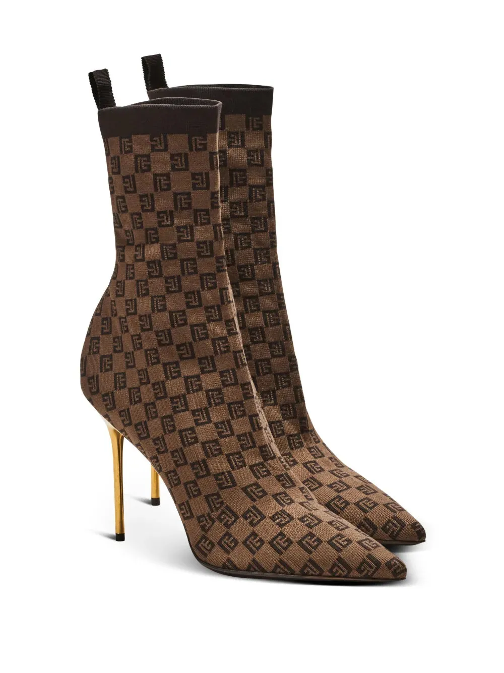 Balmain Skye 95mm monogram-jacquard boots