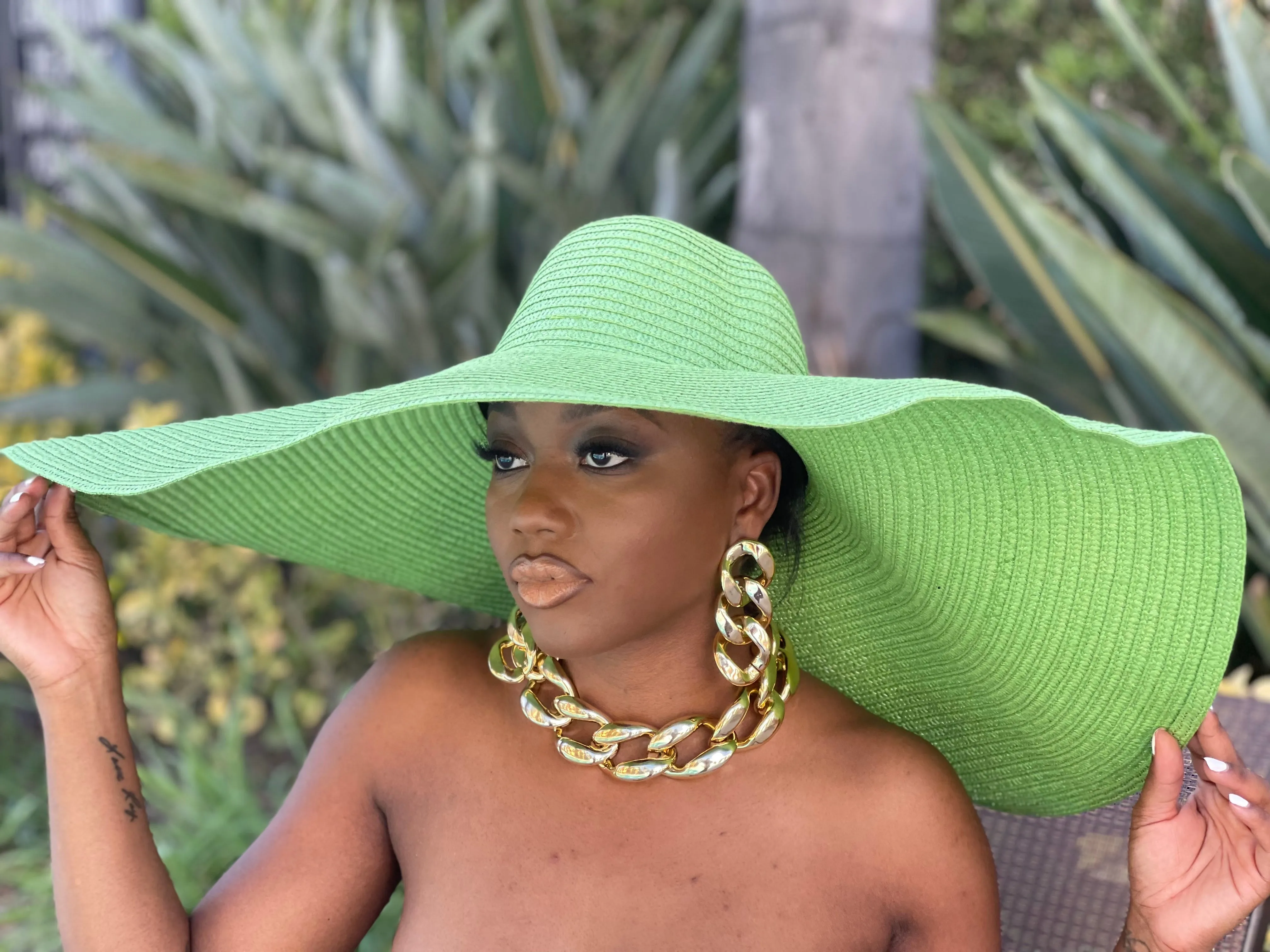 Beach Babe Straw Hat - Green