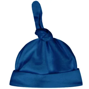 Beanie Top Knot Hat - Navy