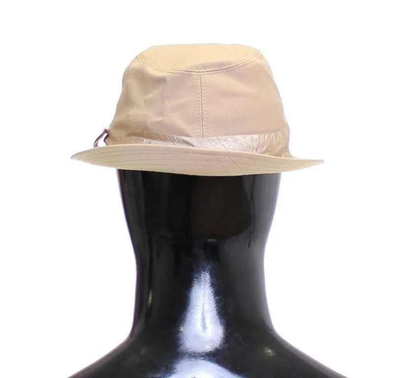 Beige Cotton Logo Fedora Trilby Hat