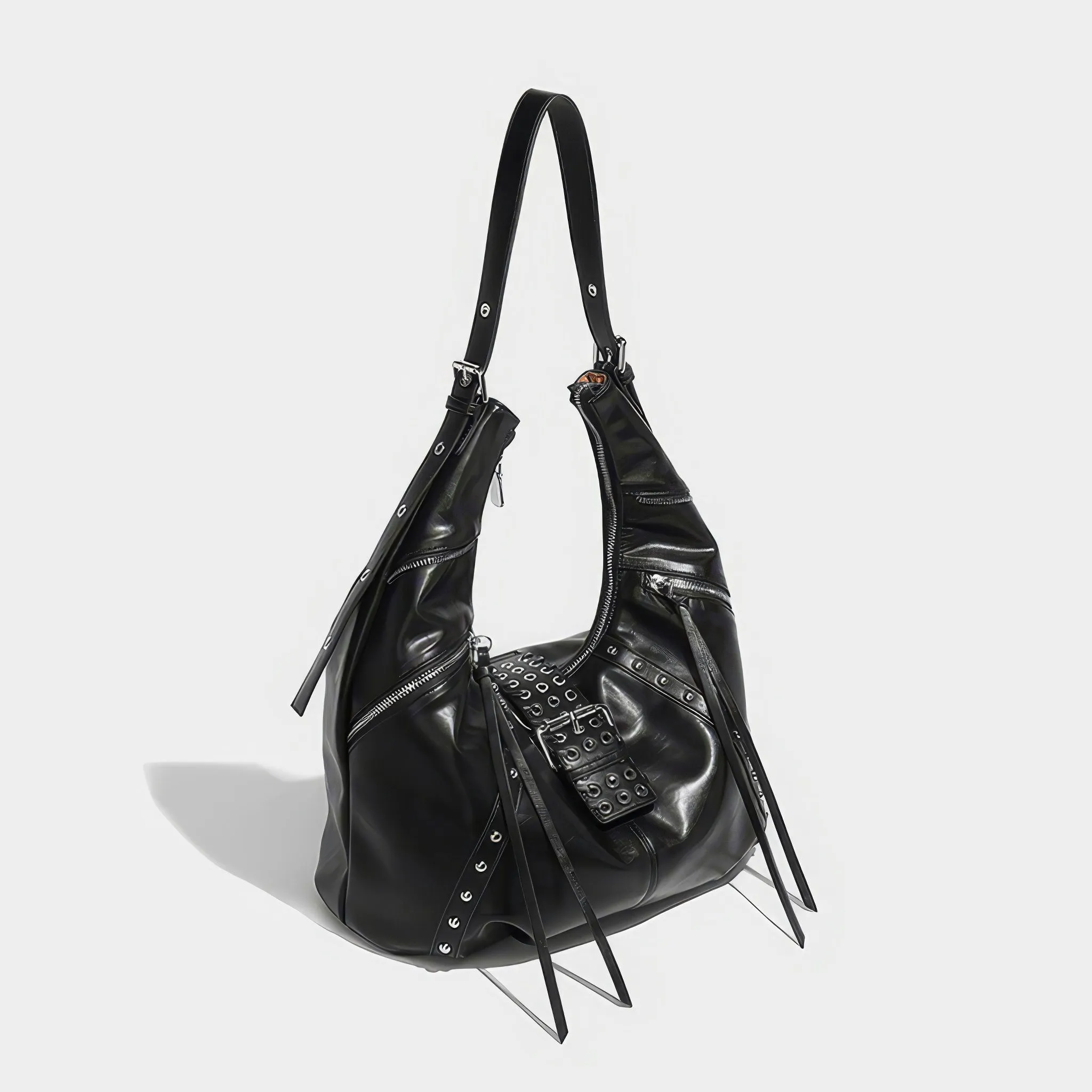 Belted Buckle Strap Soft Hobo Bag
