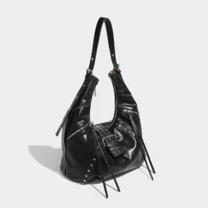Belted Buckle Strap Soft Hobo Bag