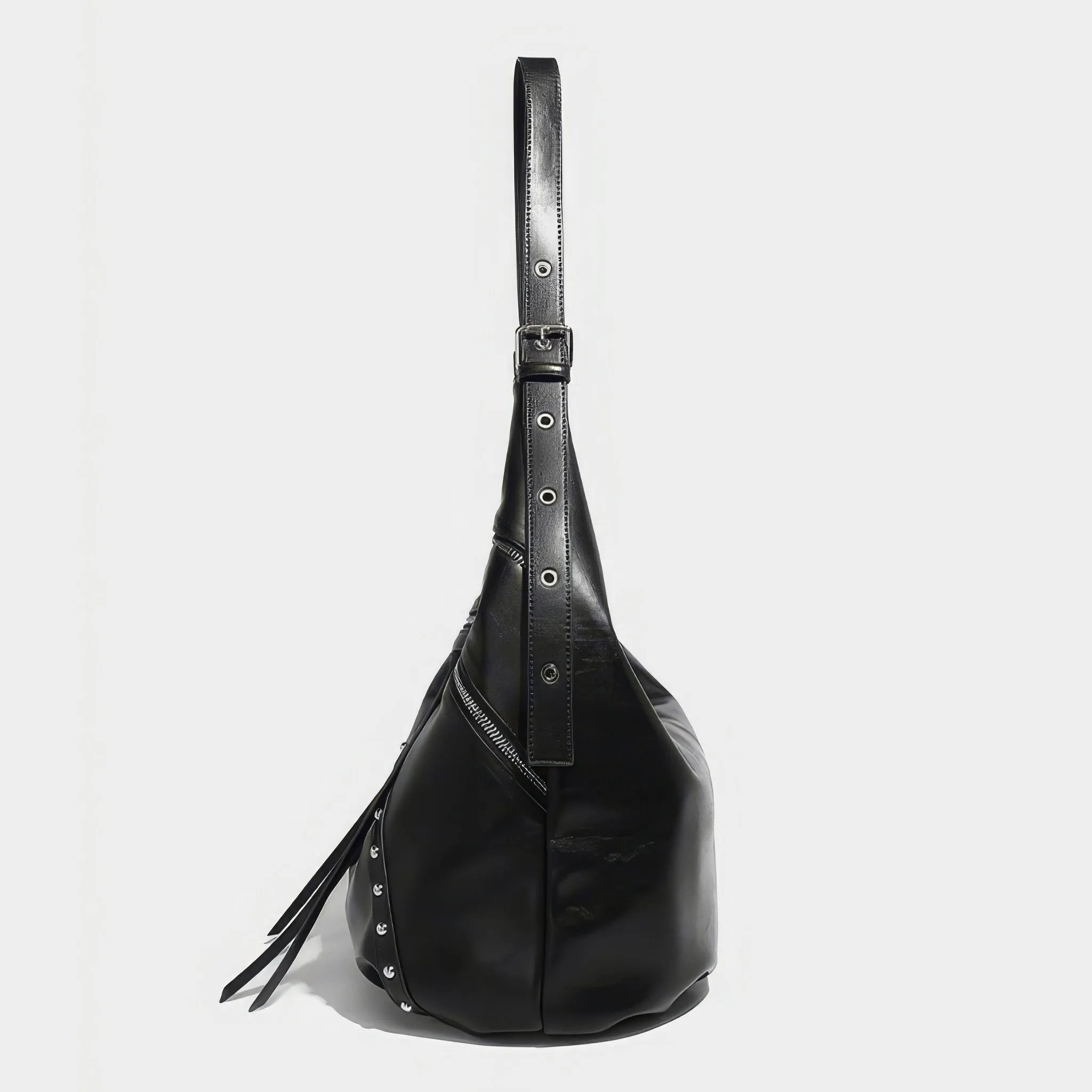 Belted Buckle Strap Soft Hobo Bag