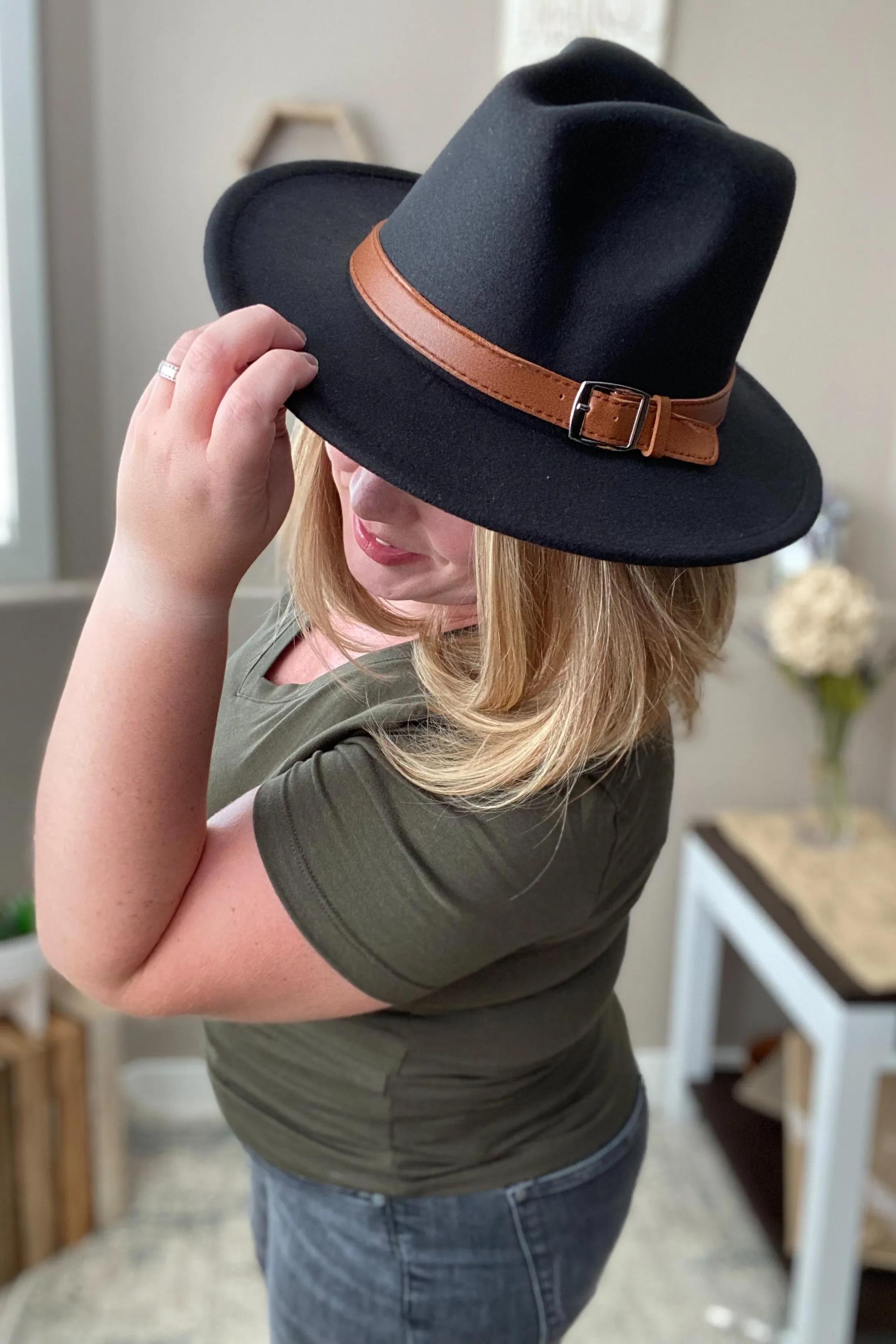 Belted Fedora Hat