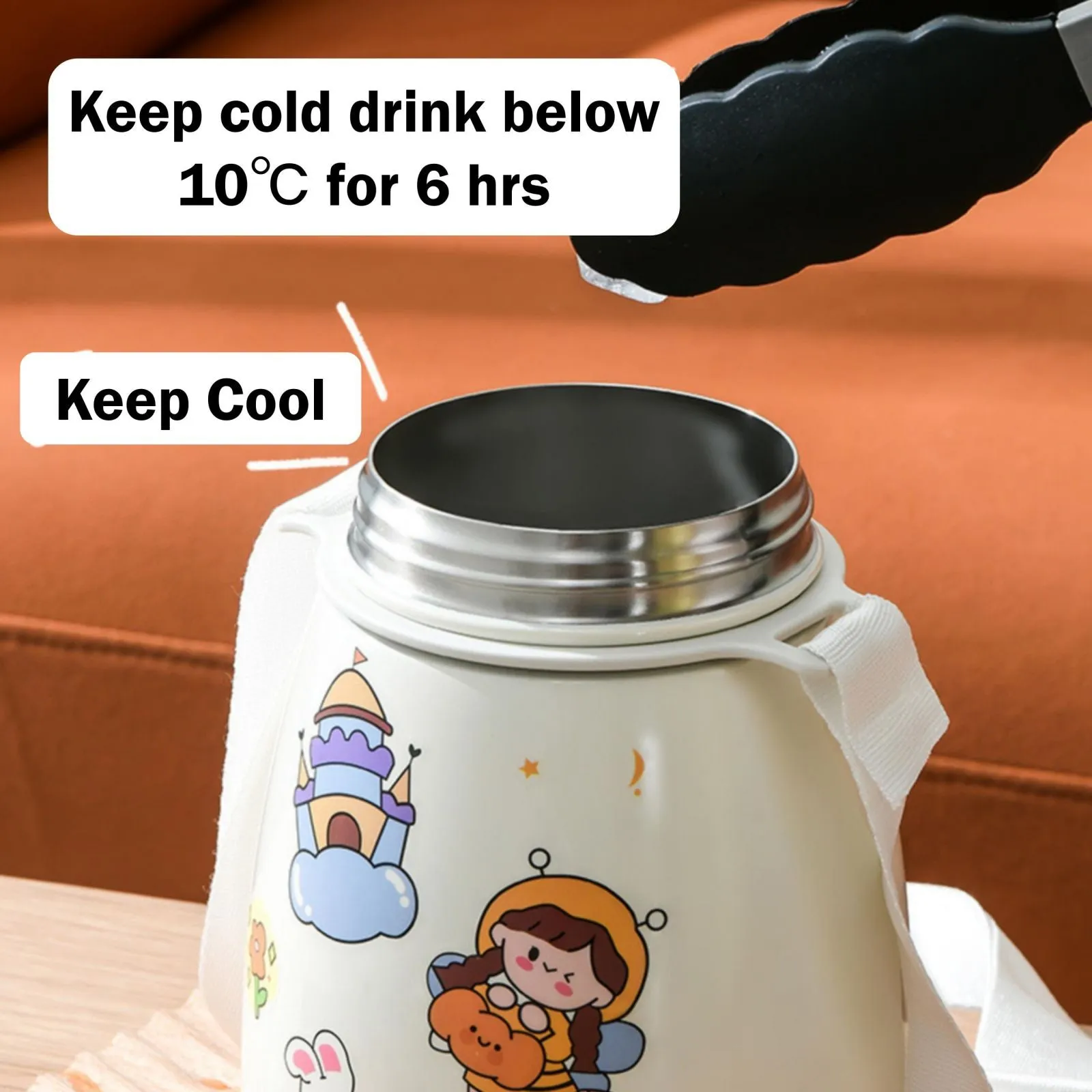 Big Belly Stainless Steel Water Bottles Leaf Proof 1000ml Large Capacity (Keep Cold and Warm)