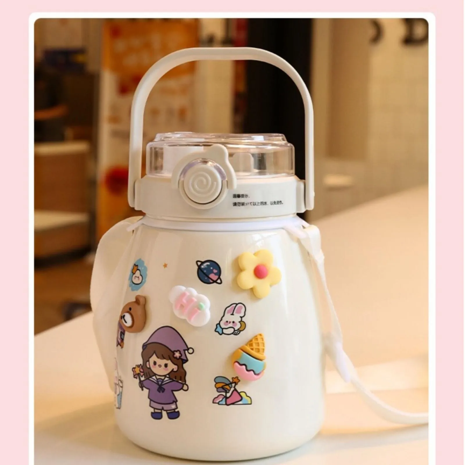 Big Belly Stainless Steel Water Bottles Leaf Proof 1000ml Large Capacity (Keep Cold and Warm)