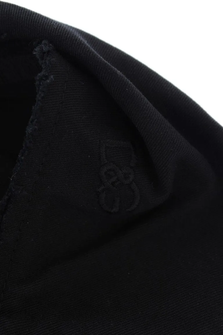 Black Cotton Newsboy Hat