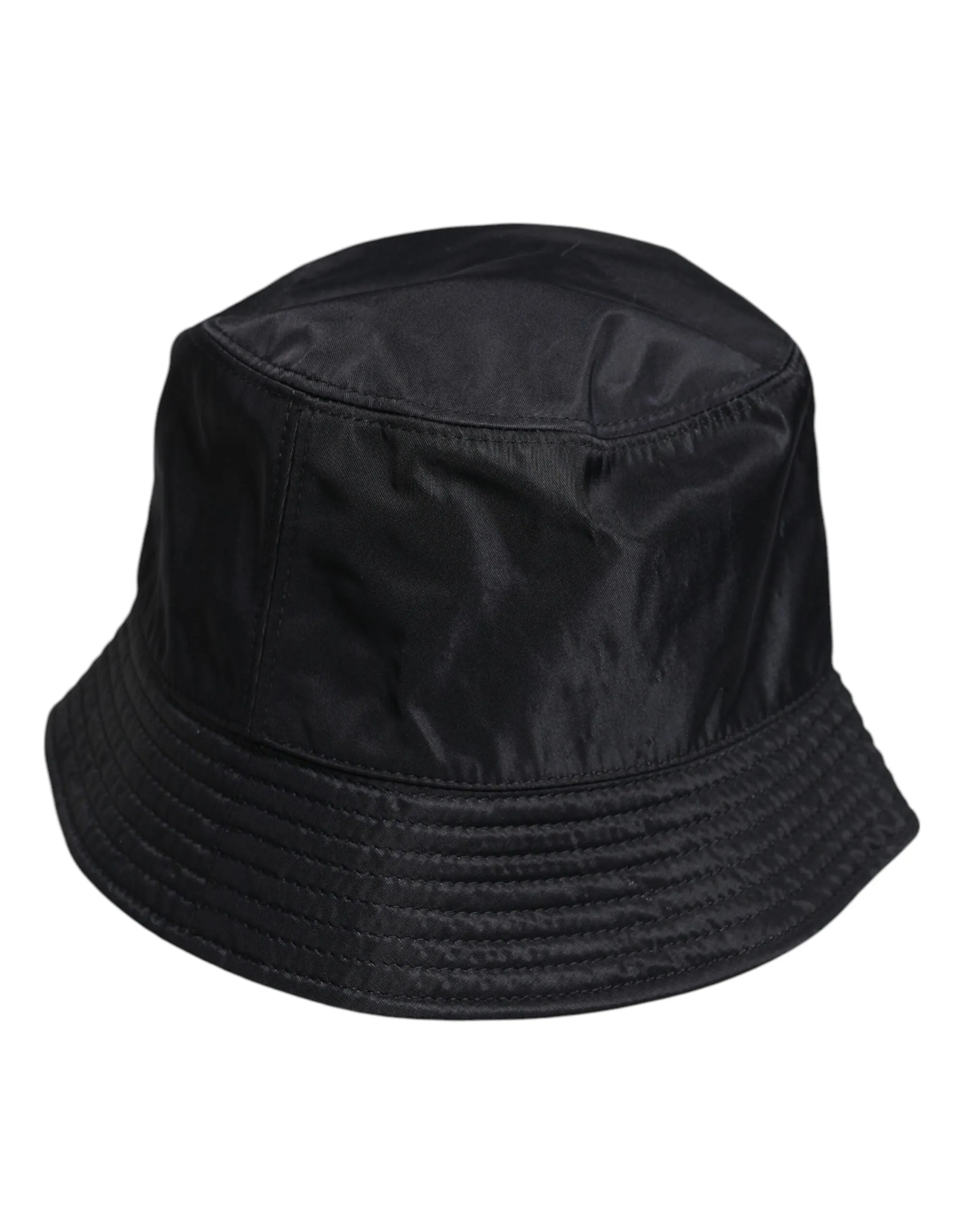 Black Cotton Wide Brim Bucket Hat