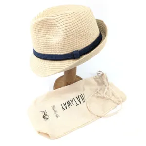 Black Ginger One Size Natural Blue Band Children's Trilby Hat