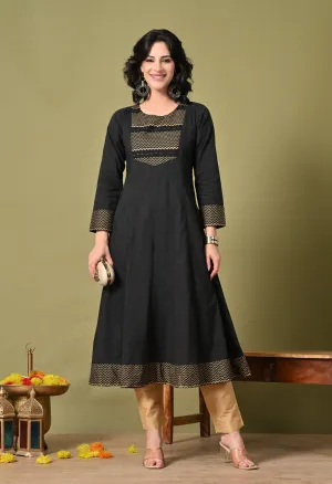 Black Gold Aura Kurta
