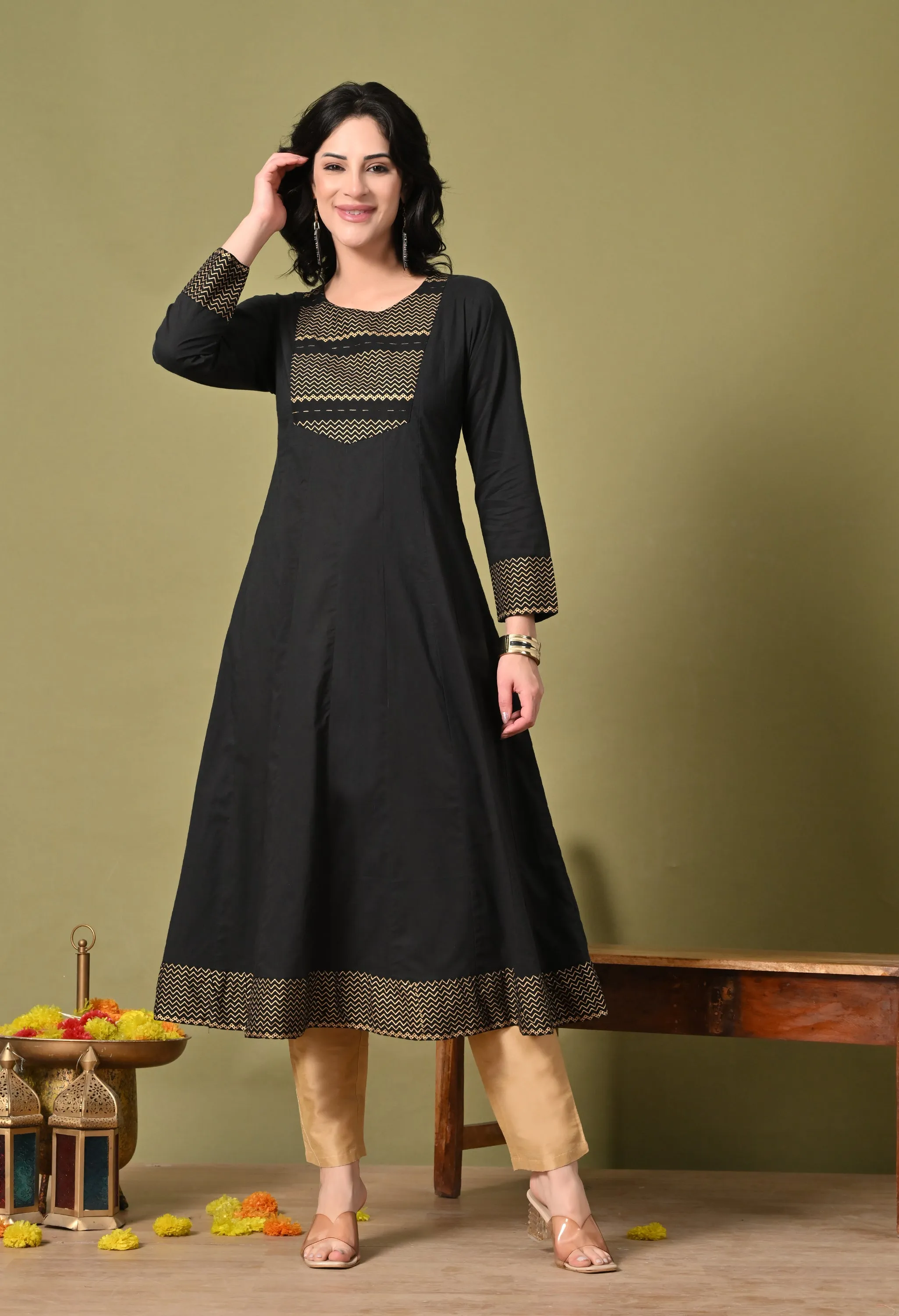 Black Gold Aura Kurta