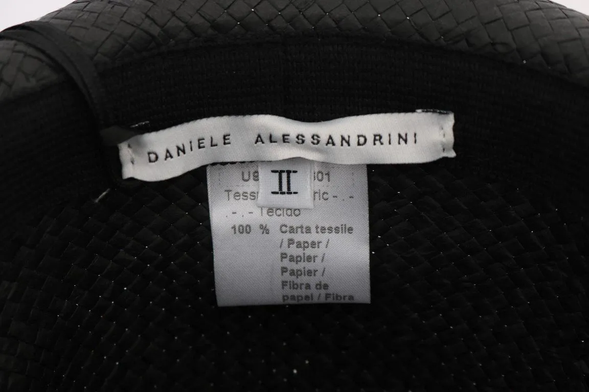 Black Paper Fiber Woven Trilby Hat