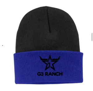 Black With Blue Cuff Beanie