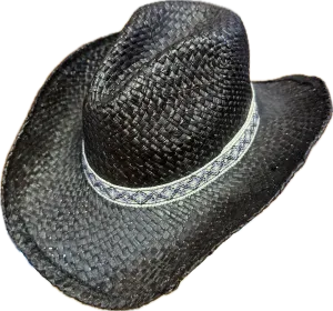 Blazin Roxx Raffia Straw Black Hat