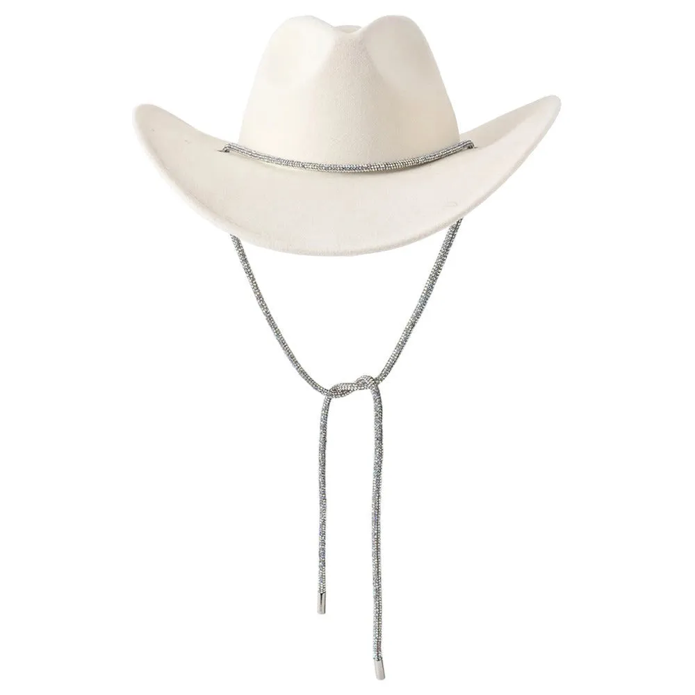 Bling Band Strap Cowboy Fedora Hat