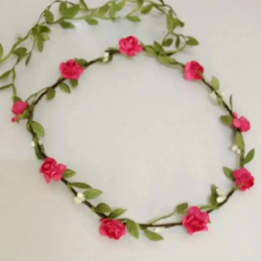 Bohemian Flower Headbands For Bride Crown Hair Band Wedding Floral Headband Garland Girl Flower Wreath Hair Accessories