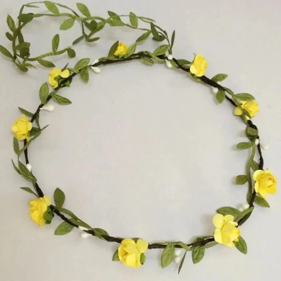 Bohemian Flower Headbands For Bride Crown Hair Band Wedding Floral Headband Garland Girl Flower Wreath Hair Accessories