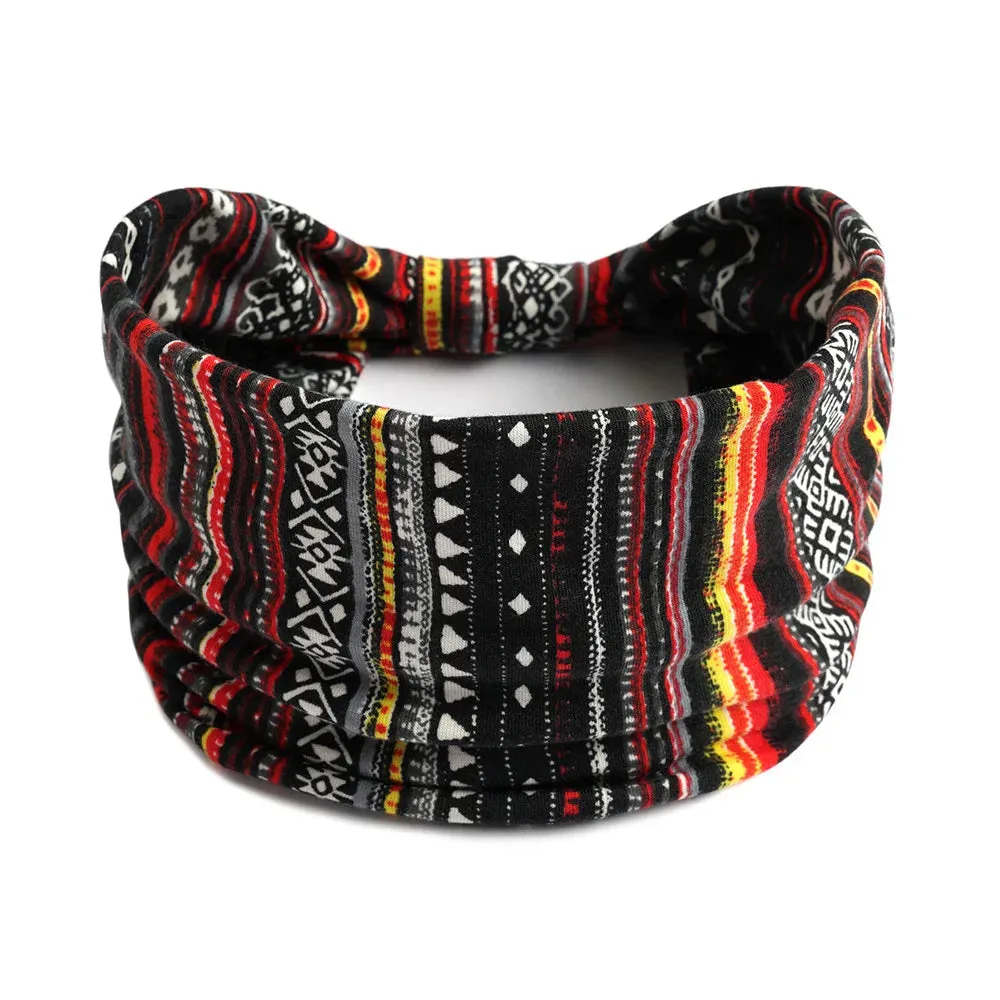 Bohemian Wide Cotton Stretch Headbands