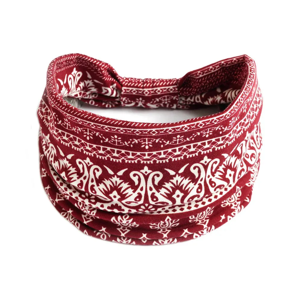 Bohemian Wide Cotton Stretch Headbands