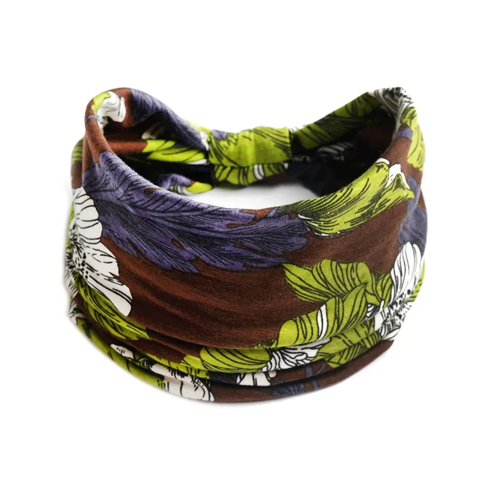 Bohemian Wide Cotton Stretch Headbands