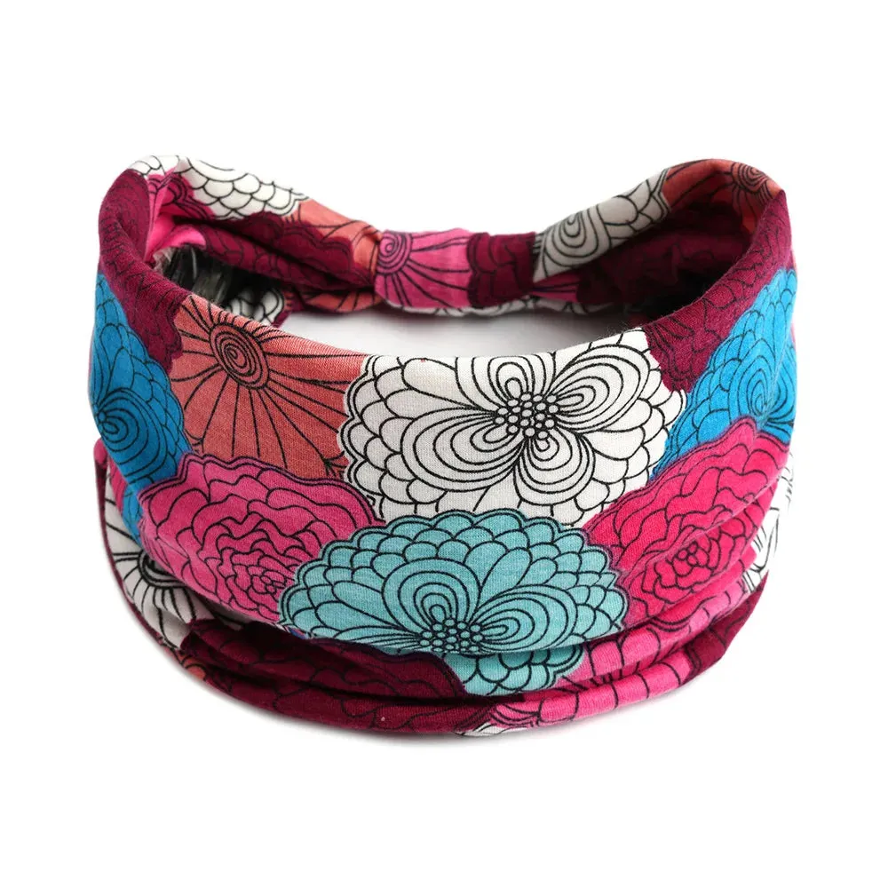 Bohemian Wide Cotton Stretch Headbands