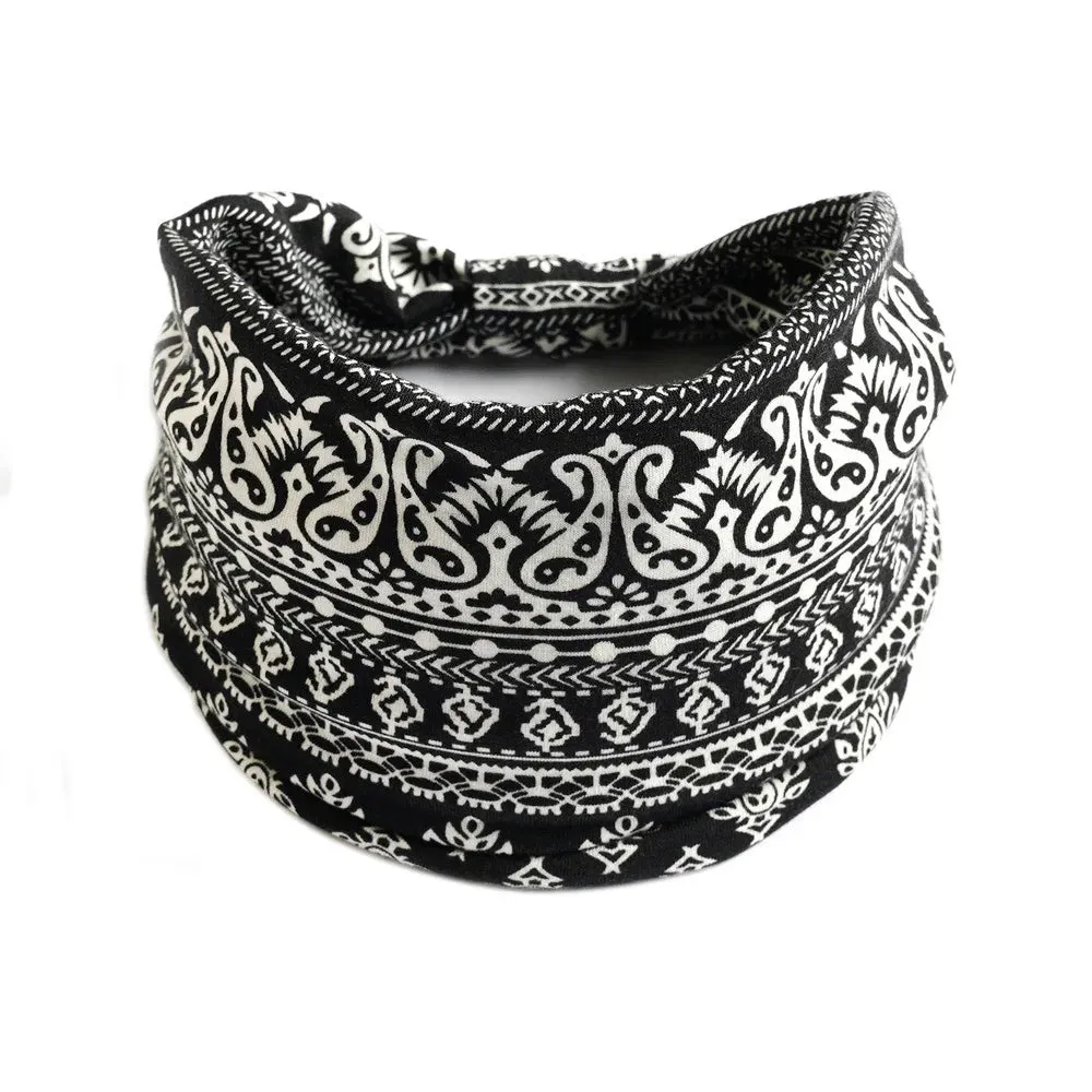 Bohemian Wide Cotton Stretch Headbands