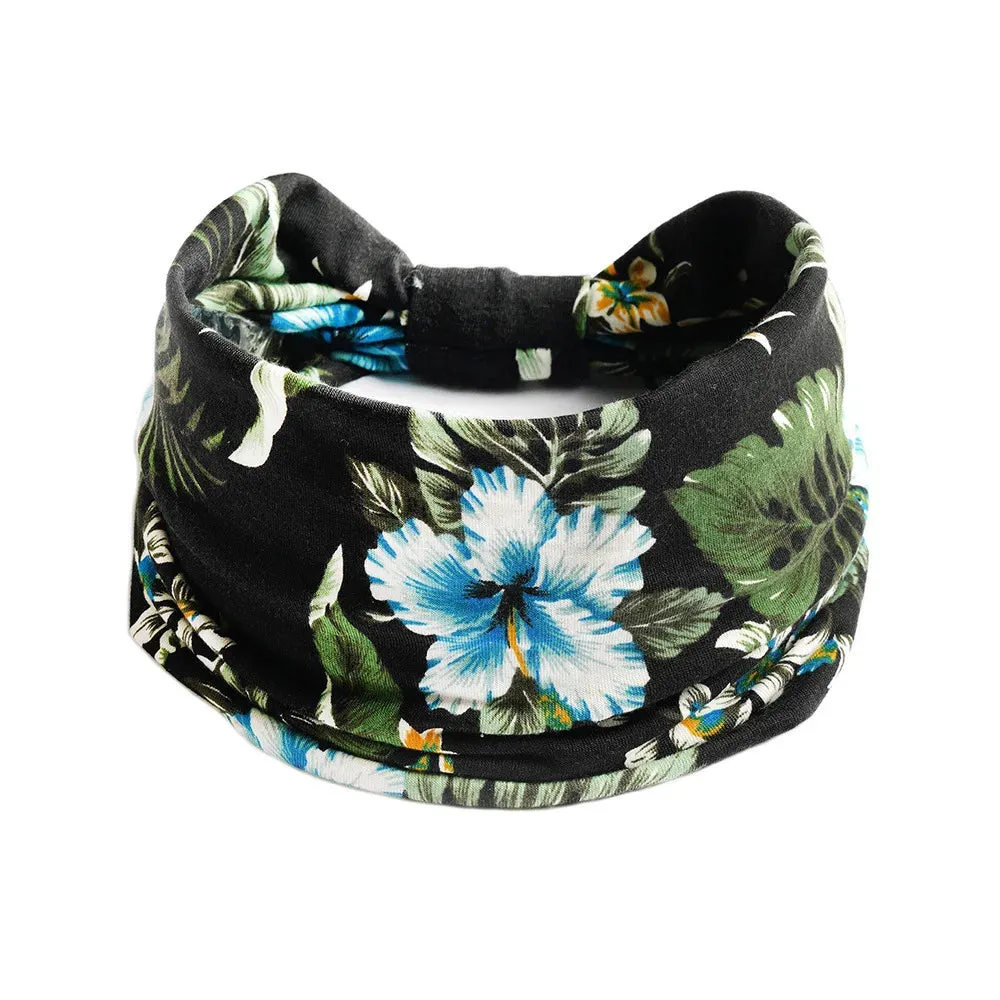 Bohemian Wide Cotton Stretch Headbands