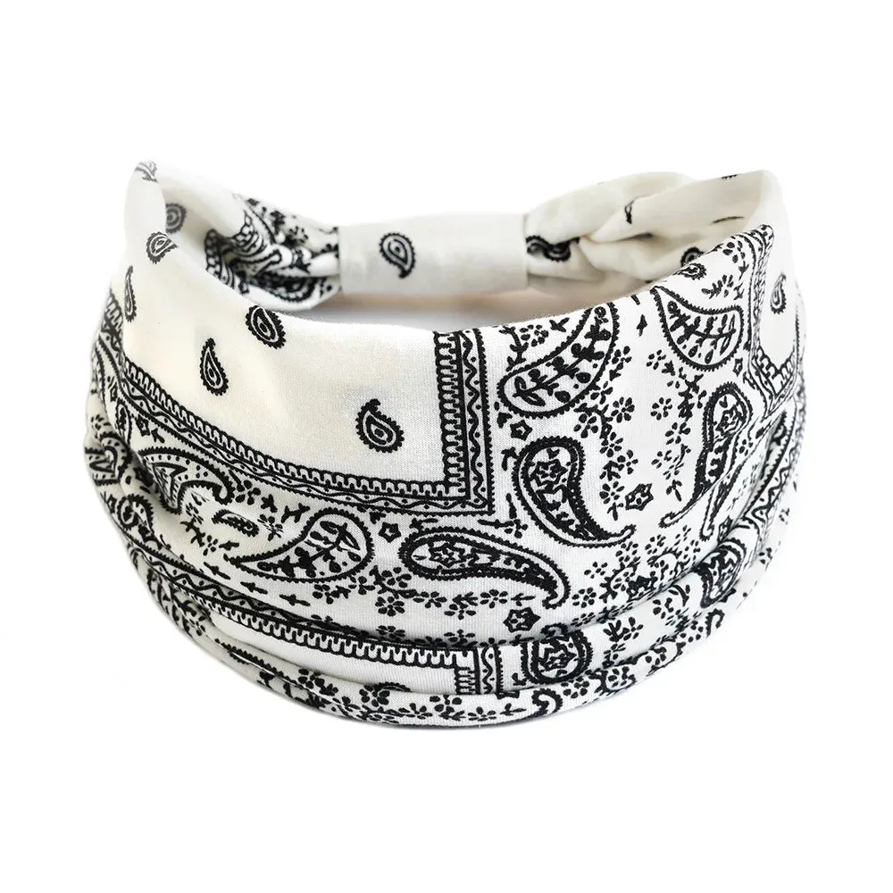 Bohemian Wide Cotton Stretch Headbands