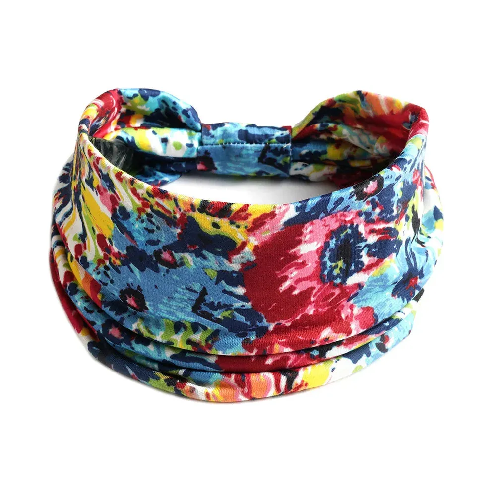 Bohemian Wide Cotton Stretch Headbands