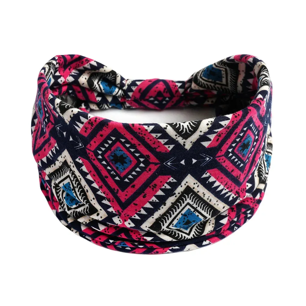 Bohemian Wide Cotton Stretch Headbands