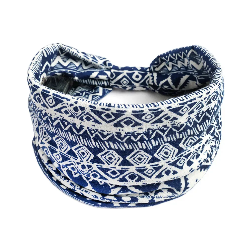 Bohemian Wide Cotton Stretch Headbands