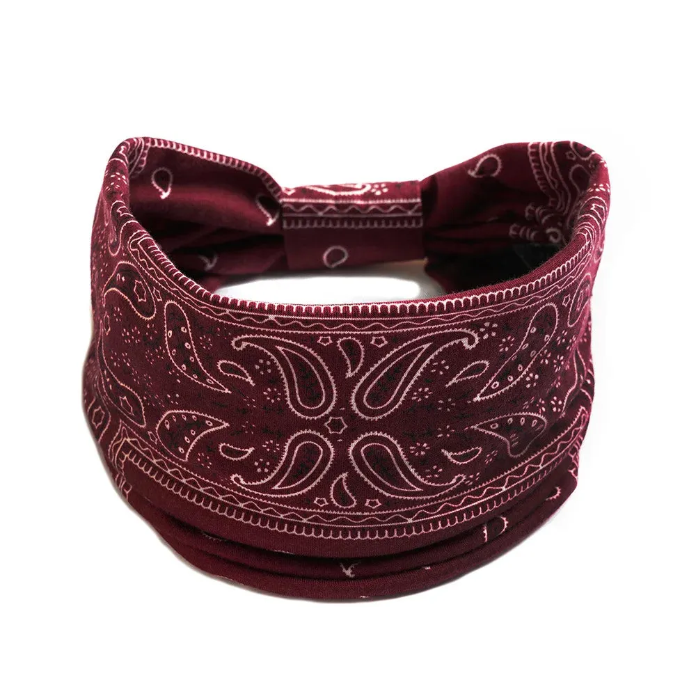 Bohemian Wide Cotton Stretch Headbands