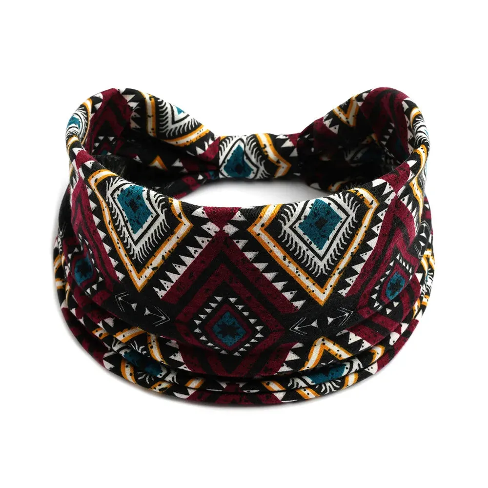 Bohemian Wide Cotton Stretch Headbands