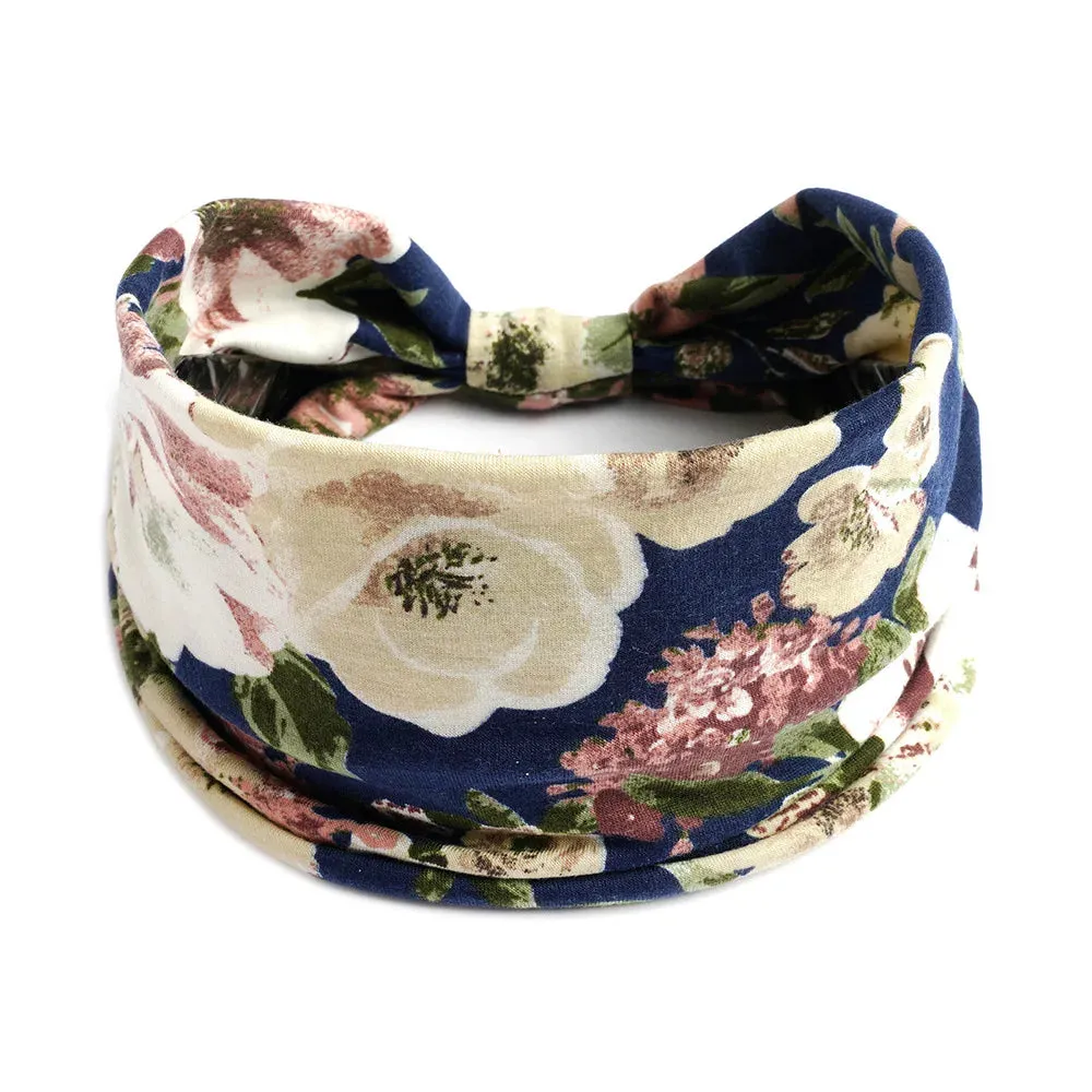 Bohemian Wide Cotton Stretch Headbands