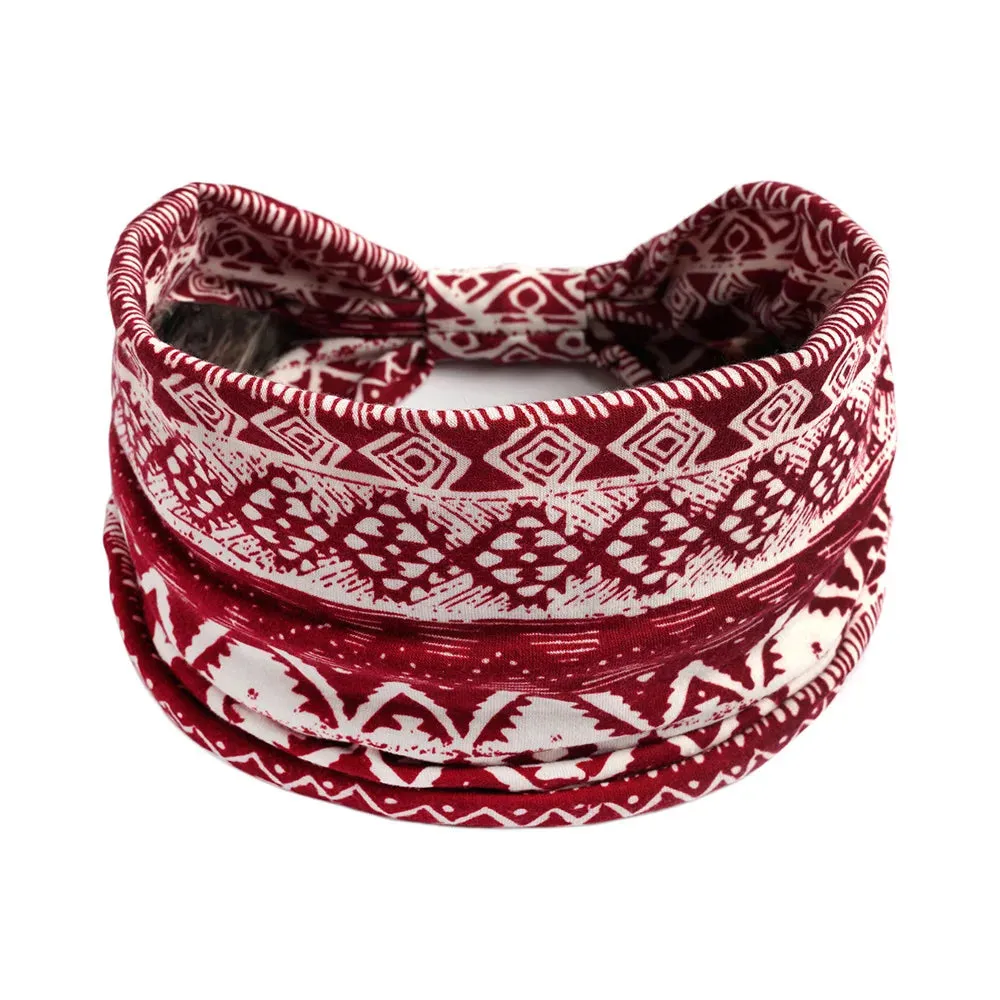 Bohemian Wide Cotton Stretch Headbands