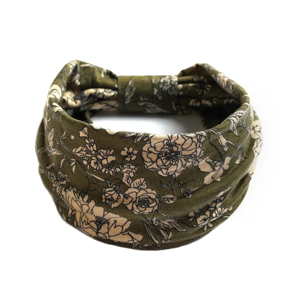 Bohemian Wide Cotton Stretch Headbands